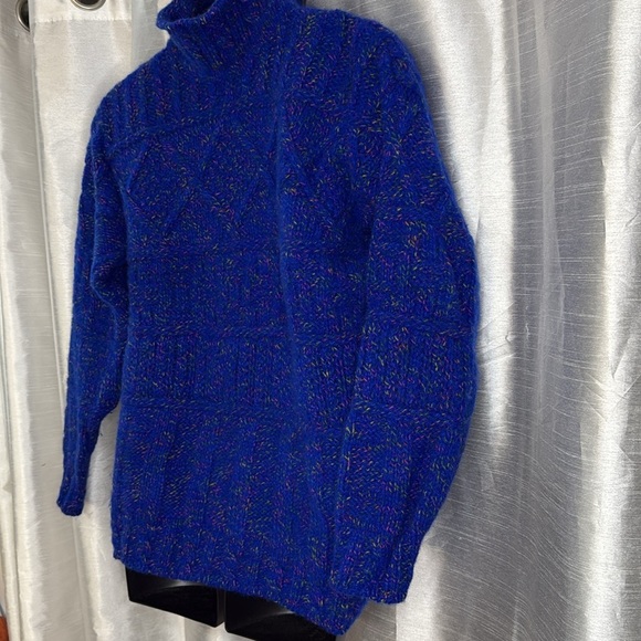 Blarney Woollen Mills Vintage 80’s Wool Mock Turtleneck Men’s Cable Knit Sweater - Picture 3 of 7